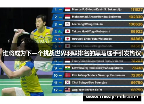 谁将成为下一个挑战世界羽联排名的黑马选手引发热议 谁将成为下一个挑战世界羽联排名的黑马选手引发热议